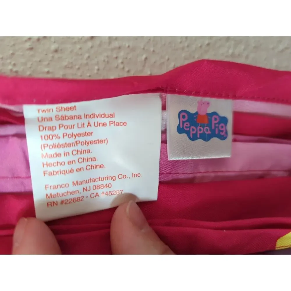 Peppa Pig Twin Flat Sheet Wonderful Condition